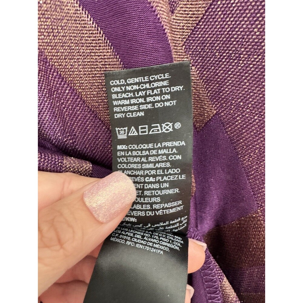 Chico's Traveler's 3 Women's Purple Shimmer Tank Top Shell Geometric  Zig Zag XL - Picture 7 of 9